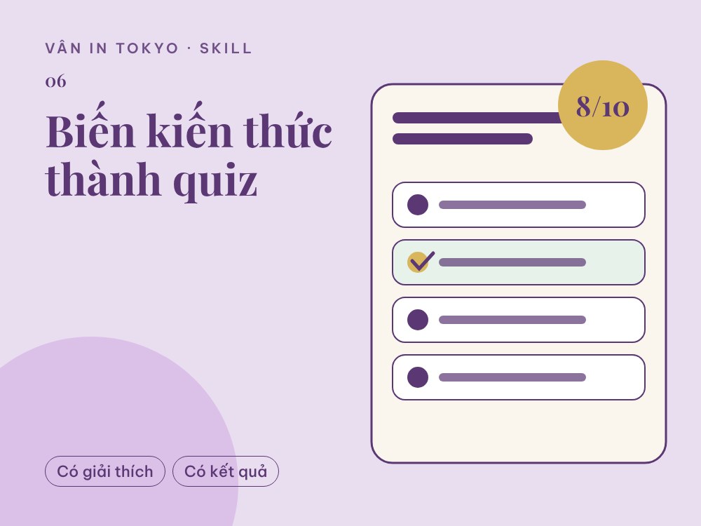 Biến kiến thức thành quiz