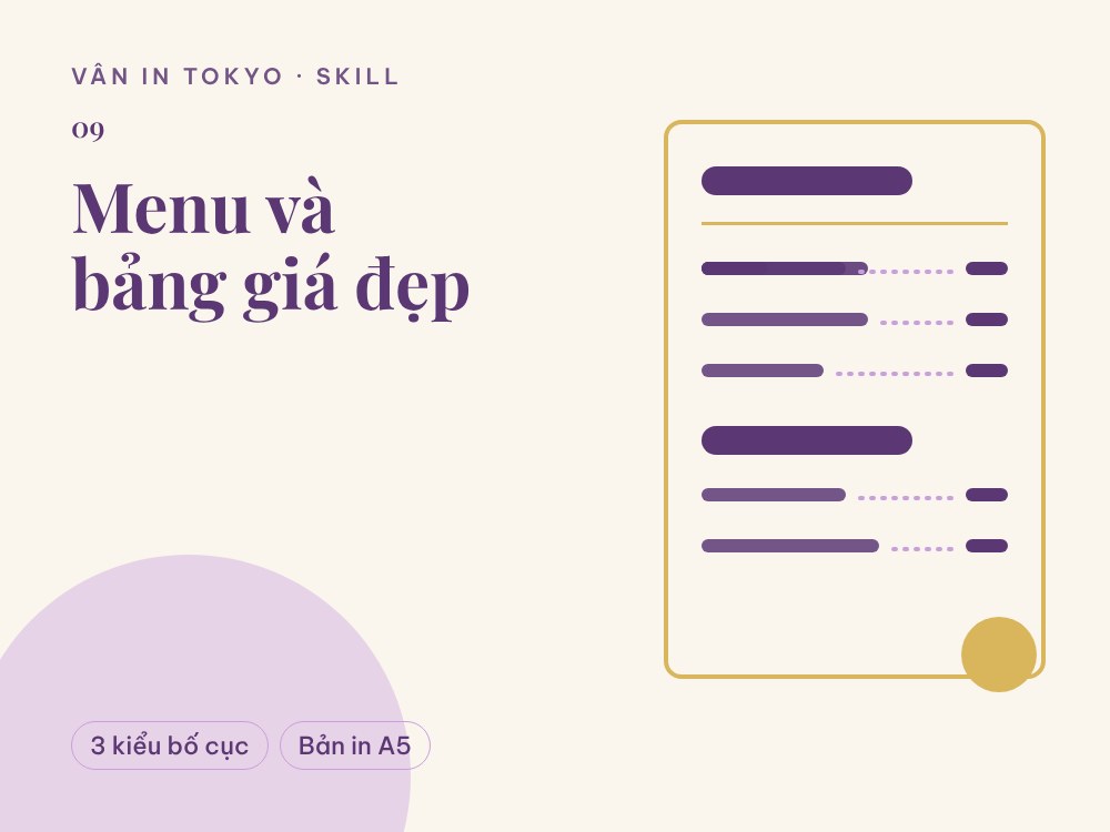 Tạo menu và bảng giá đẹp